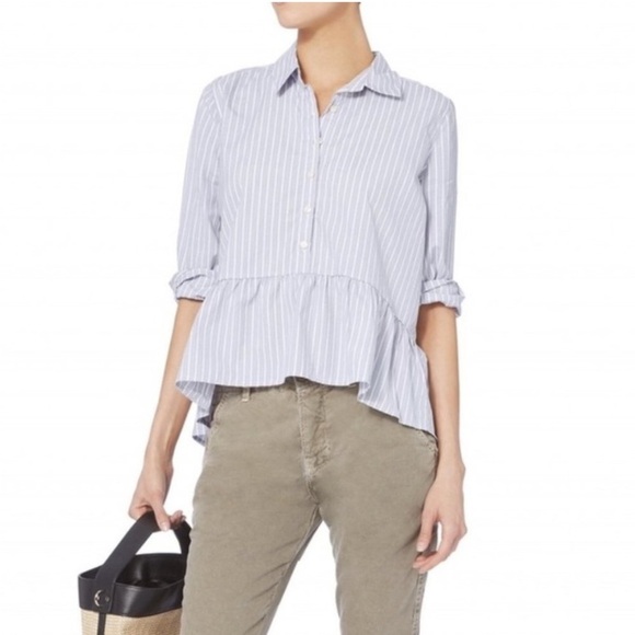 Anthropologie Tops - Birds of Paradis Trovata Striped Peplum Button Top